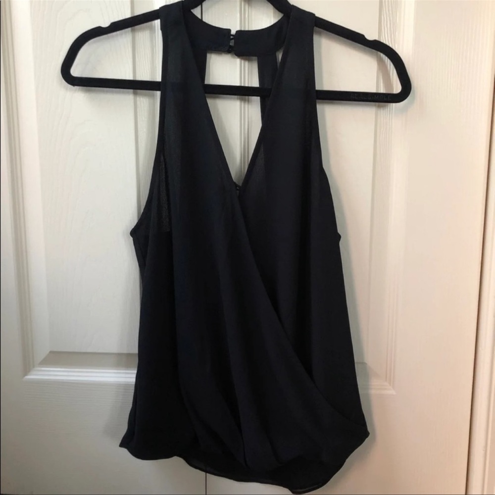Naked Zebra Black Tank Blouse, Size S